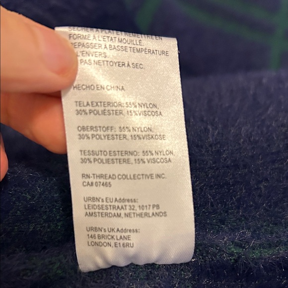 NVLT Anthropologie Blue and Green Plaid Women’s Coat, Size Small - Picture 6 of 7